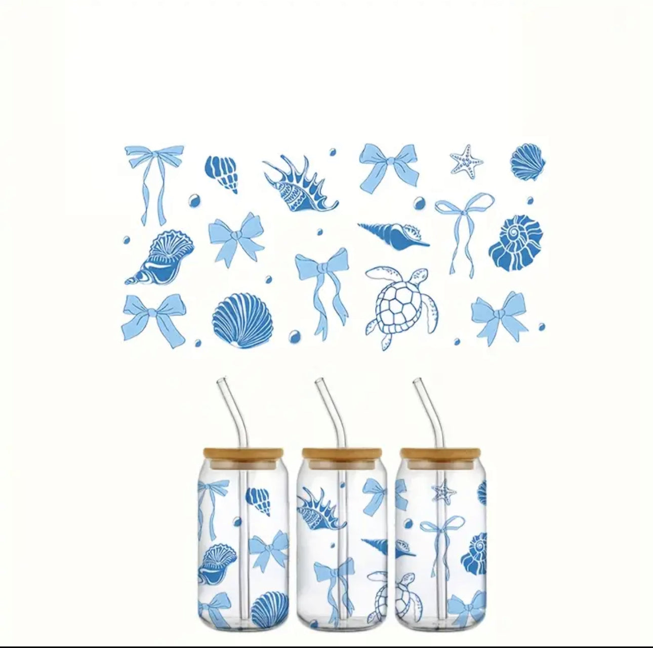 Blue Sea turtle and bows