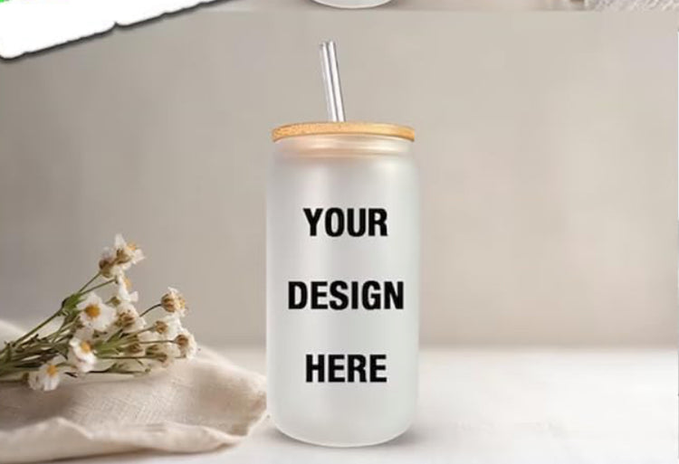 Choose your favorite color glass cup- 16oz
