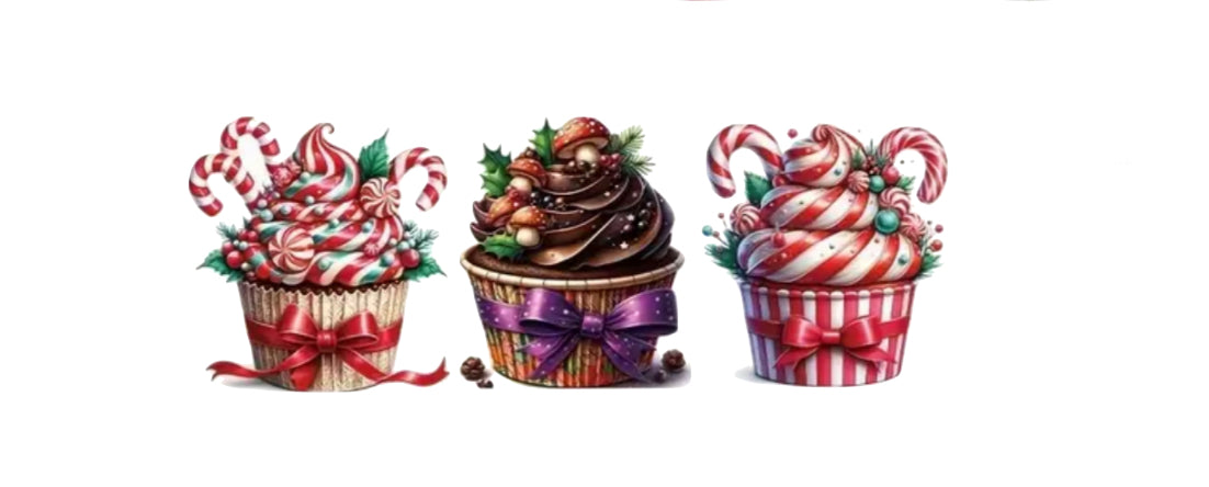 Christmas cupcake pattern