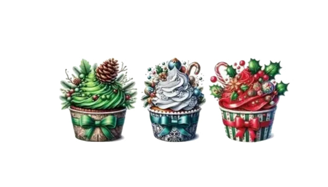 Christmas cupcake pattern