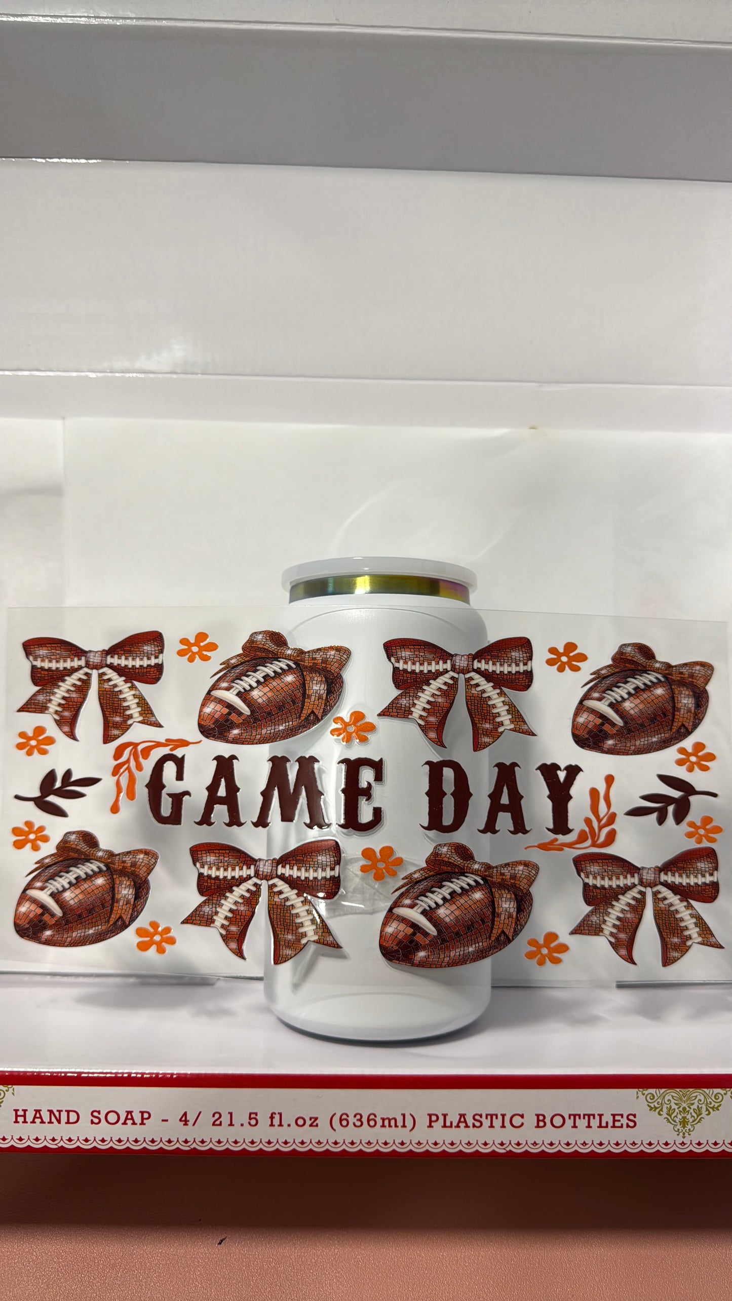 Game Day stainless steel gold rim cup