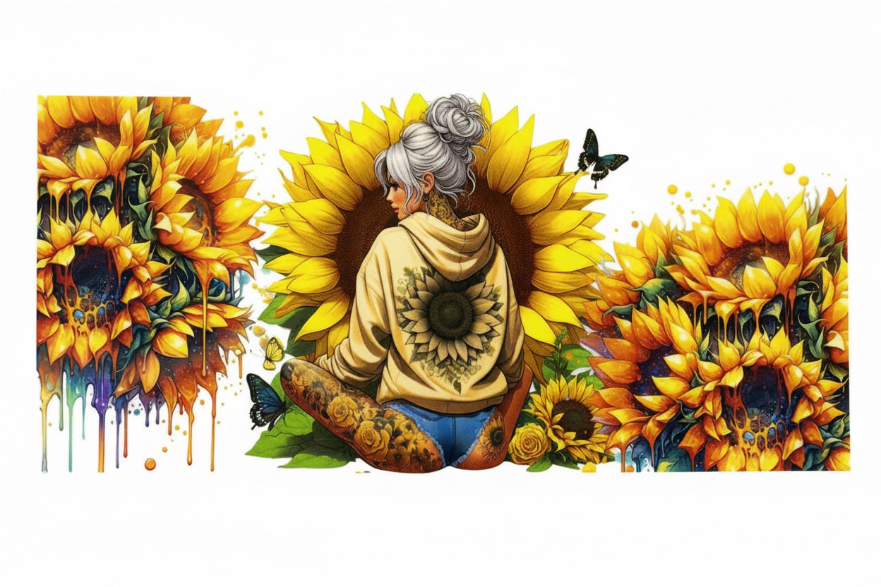 #1021 sunflower drip uvdtf