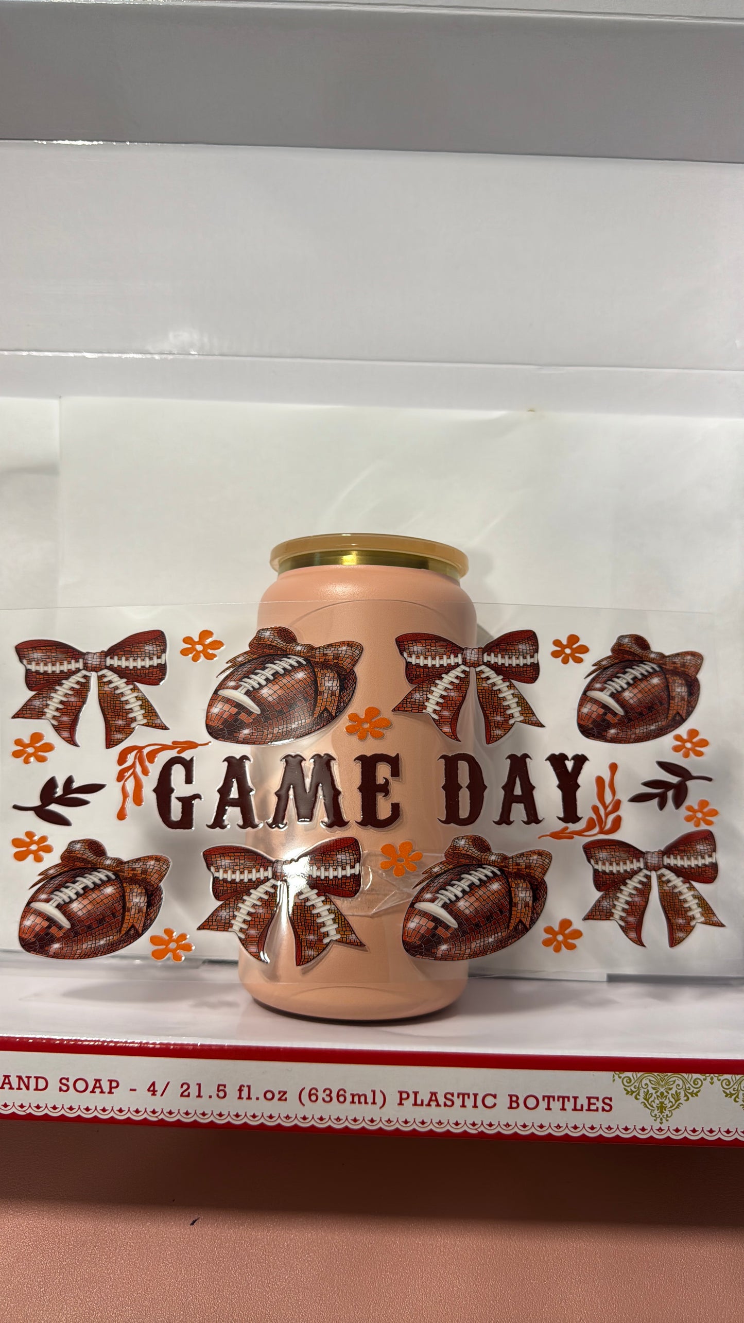 Game Day stainless steel gold rim cup