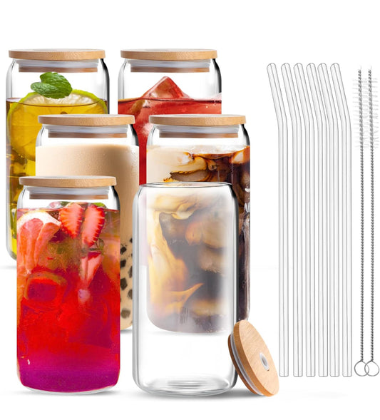 16 oz clear glass Libby include lid and straw/ add your design